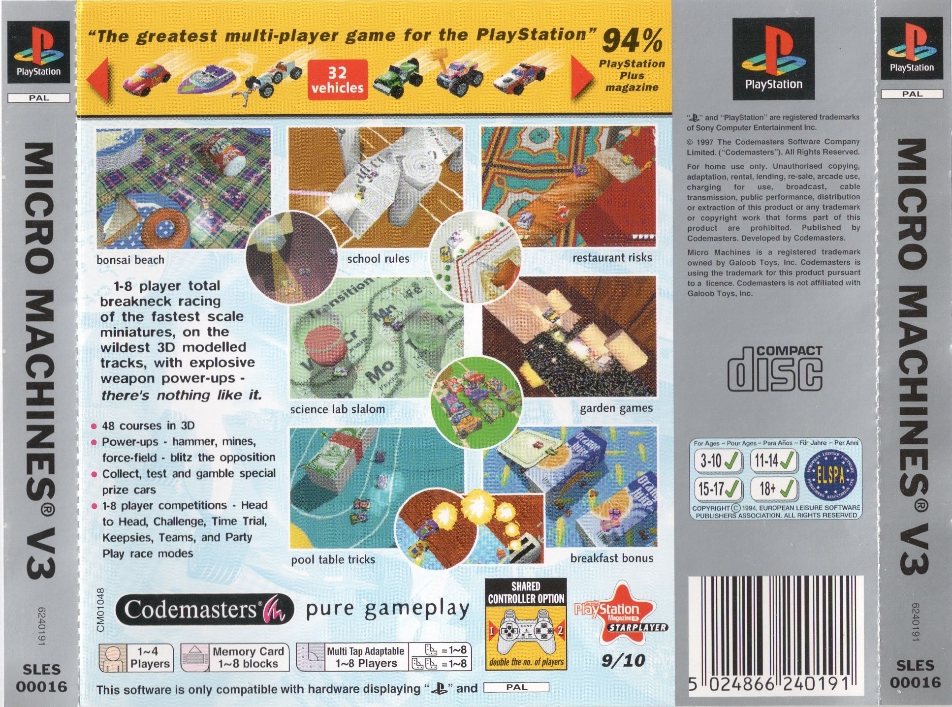 Contraportada · Platinum de Micro Machines V3 · EU