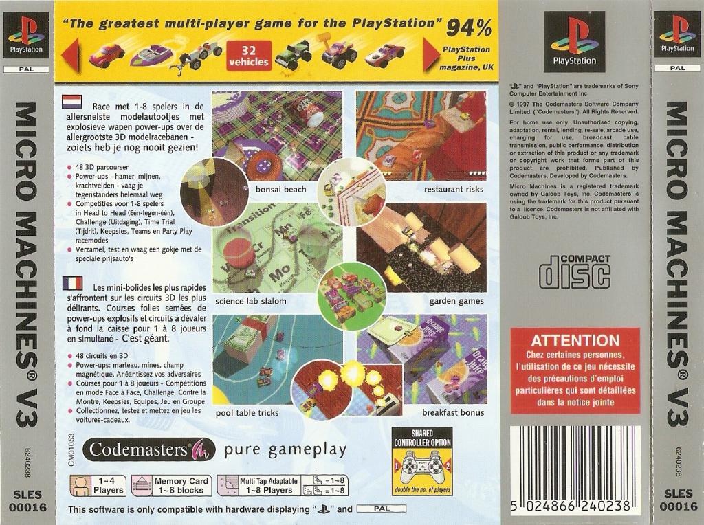 Contraportada · Platinum de Micro Machines V3 · EU