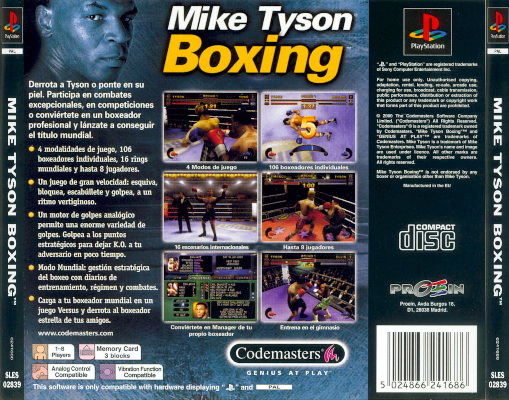 Contraportada de Mike Tyson Boxing · ES