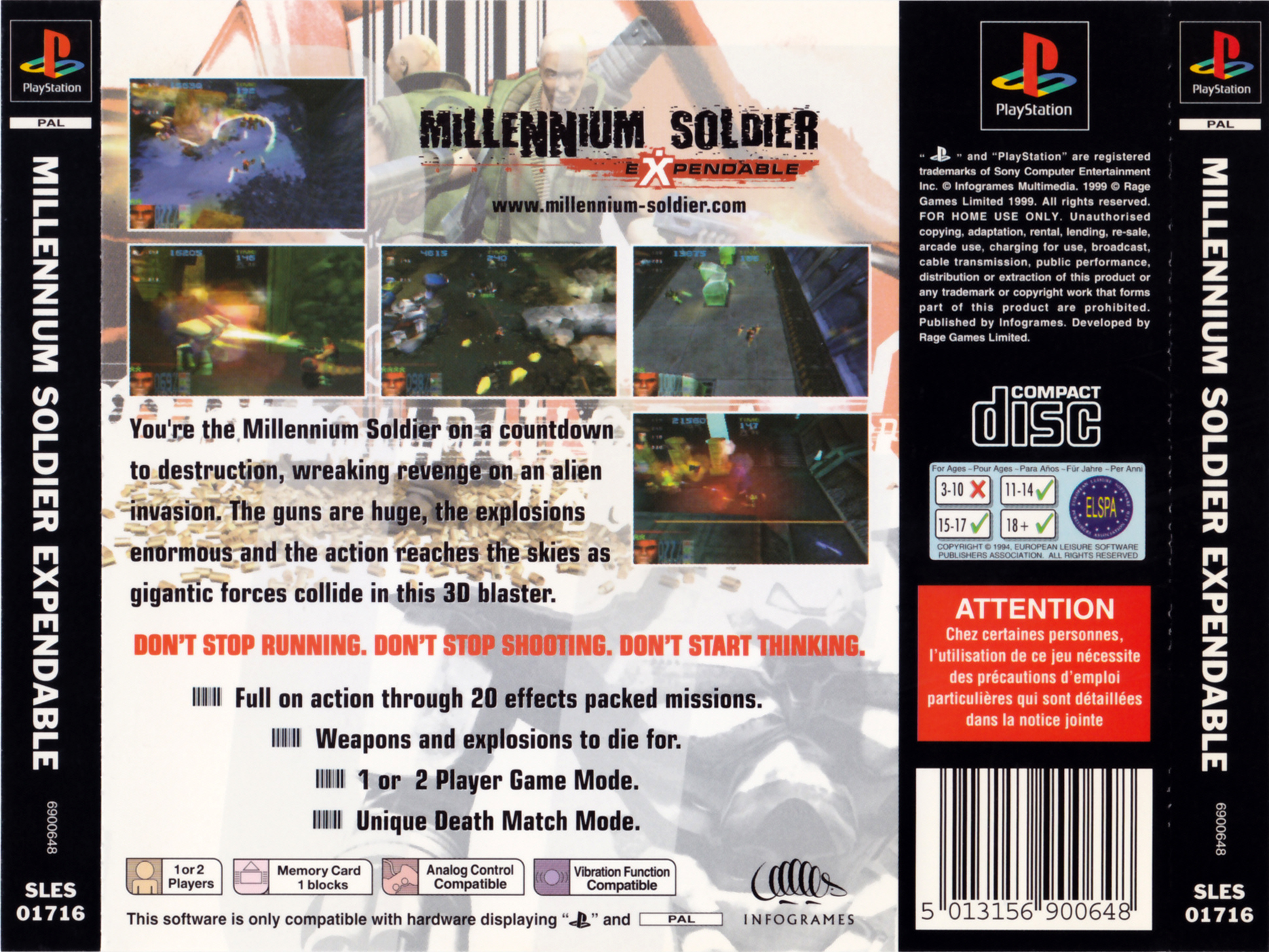 Contraportada de Millennium Soldier Expendable · EU