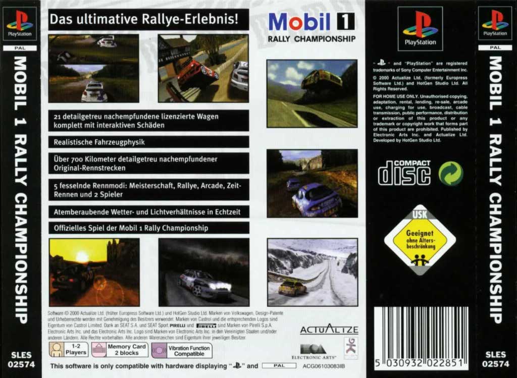 Contraportada de Mobil 1 Rally Championship · DE