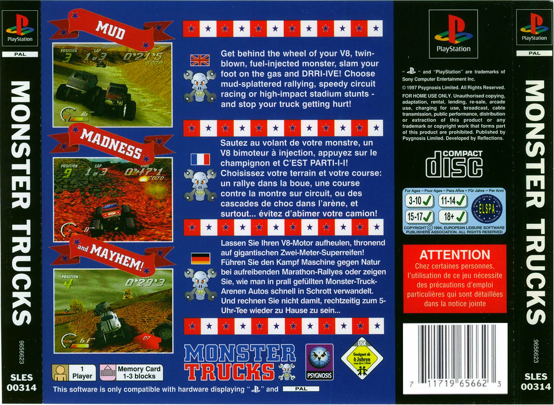 Contraportada de Monster Trucks · EU