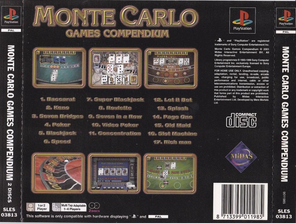 Contraportada de Monte Carlo Games Compendium · EU