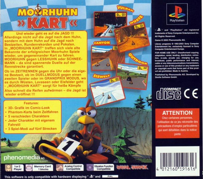 Contraportada de Moorhuhn Kart · DE