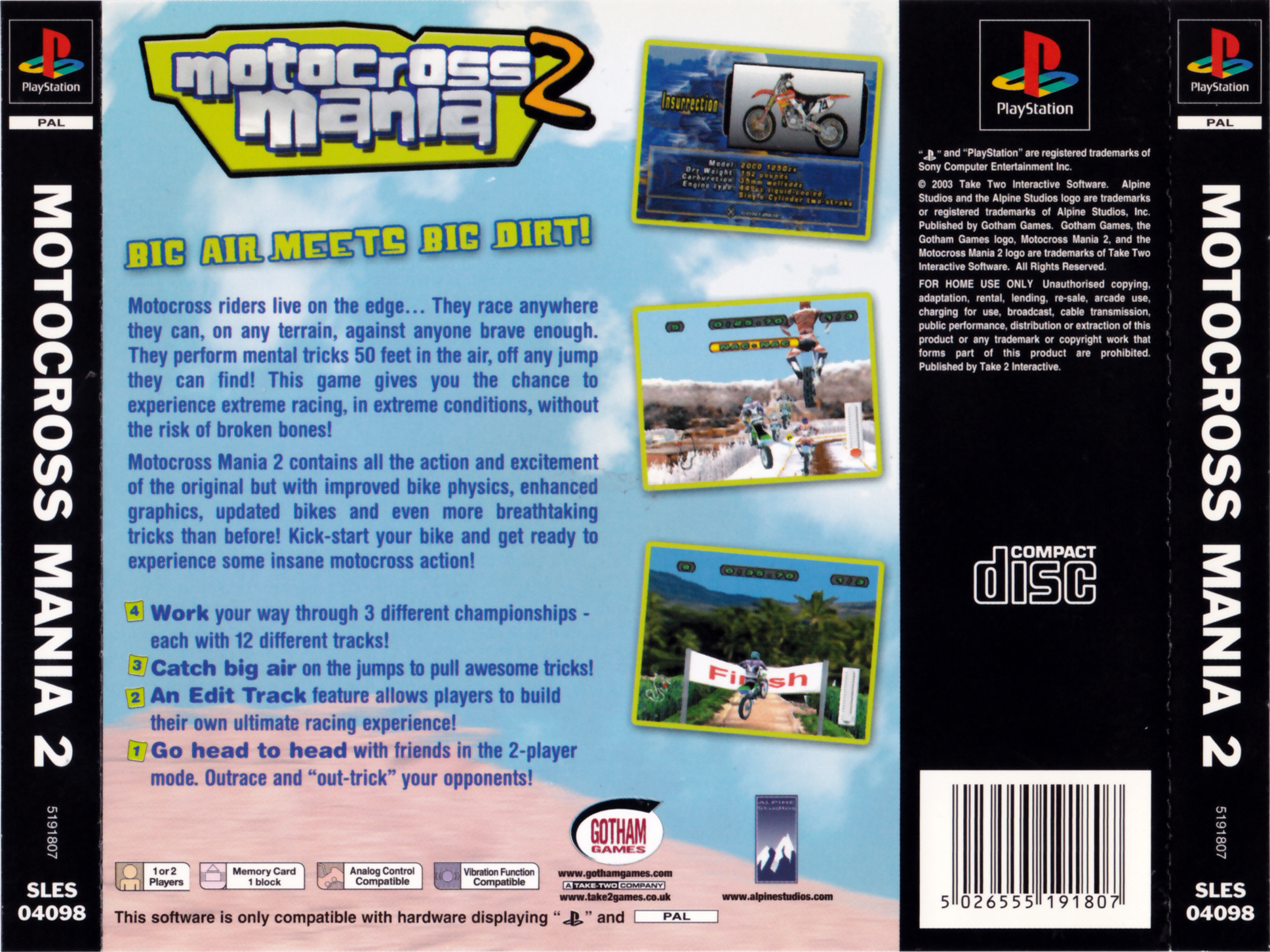 Contraportada de Motocross Mania 2 · EU