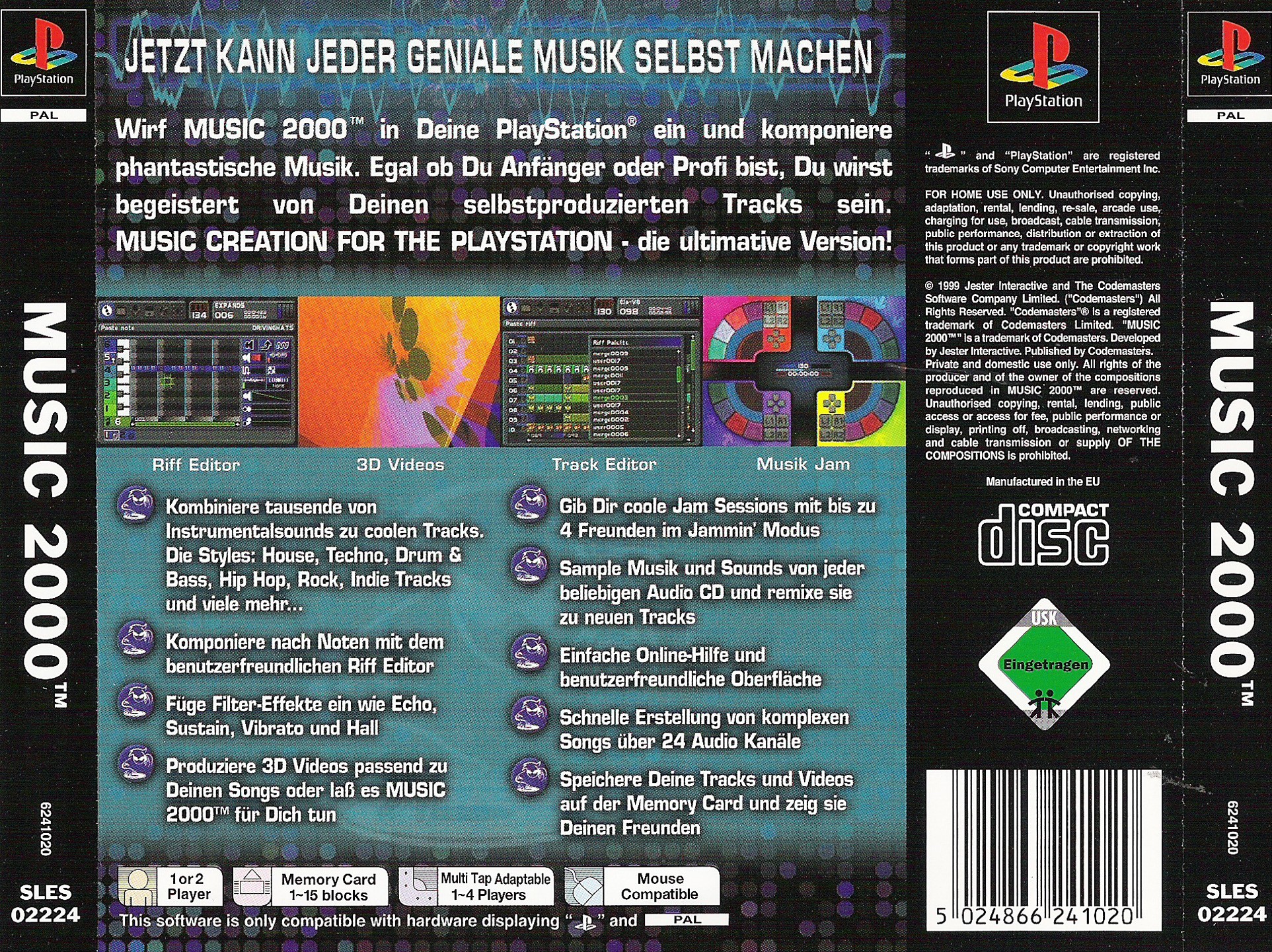 Contraportada de Music 2000 · DE