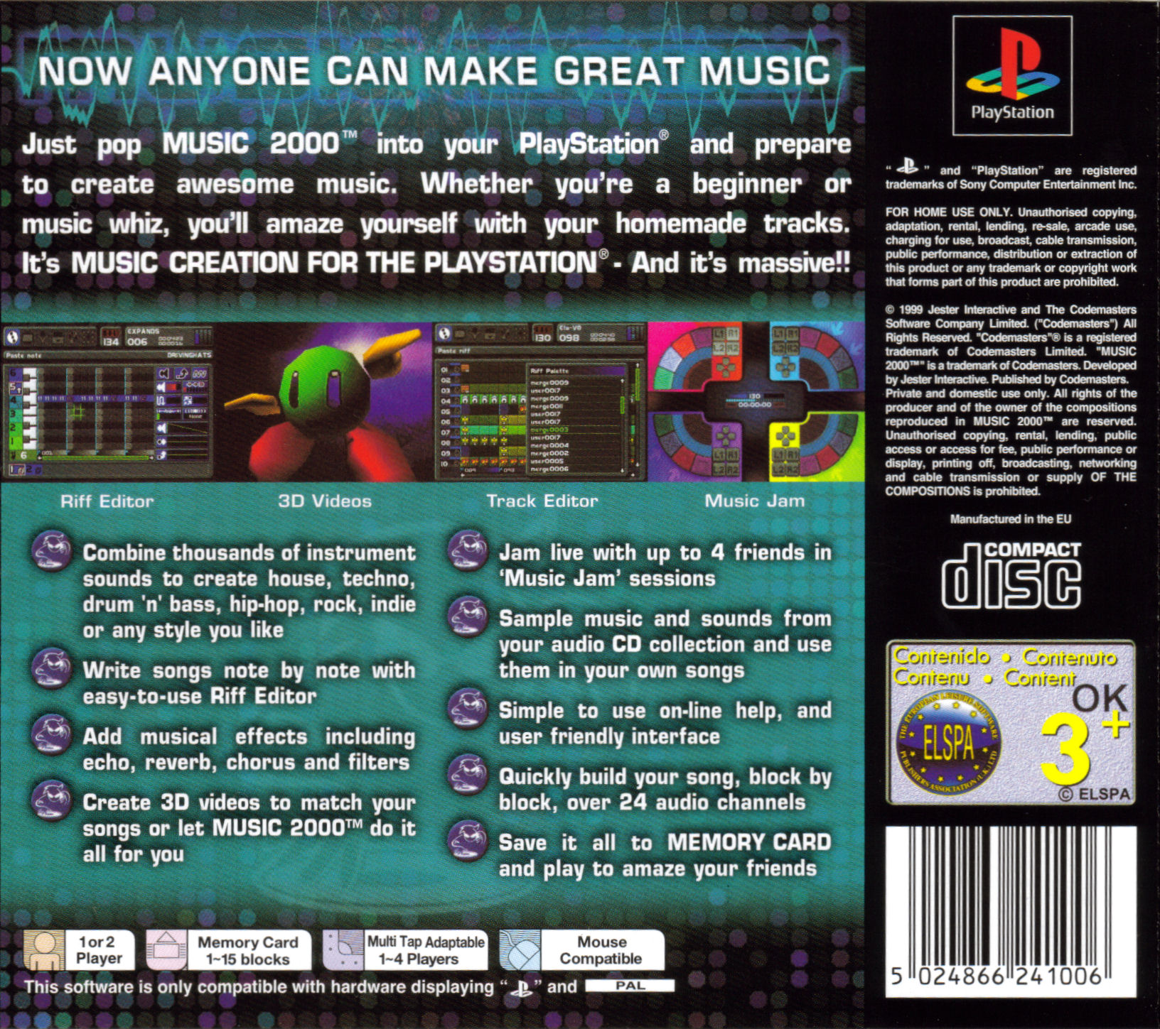 Contraportada de Music 2000 · EU