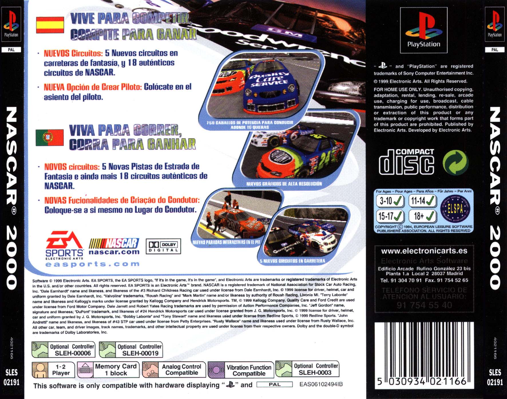 Contraportada de NASCAR 2000 · EU