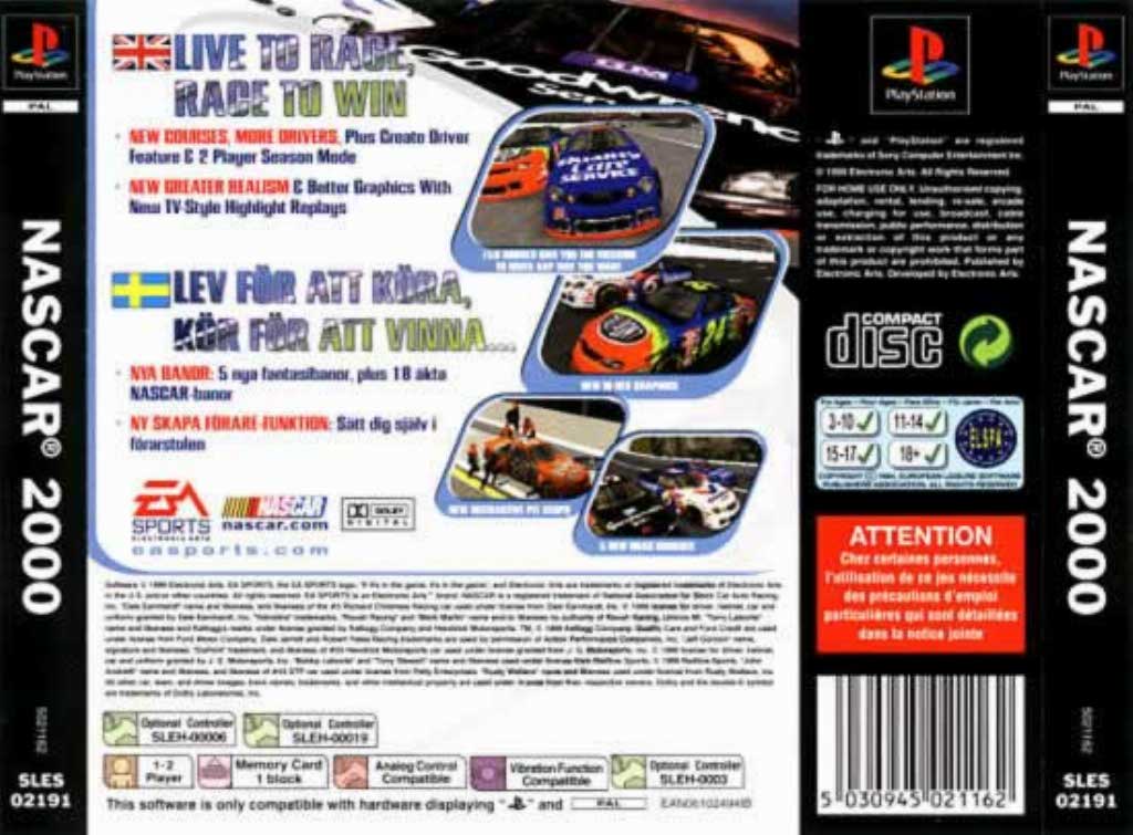Contraportada de NASCAR 2000 · EU