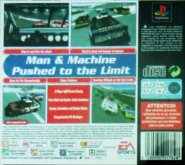 Contraportada de Nascar 99 · EU