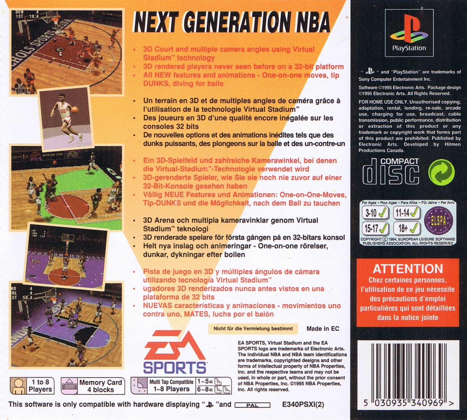 Contraportada de NBA Live 96 · EU