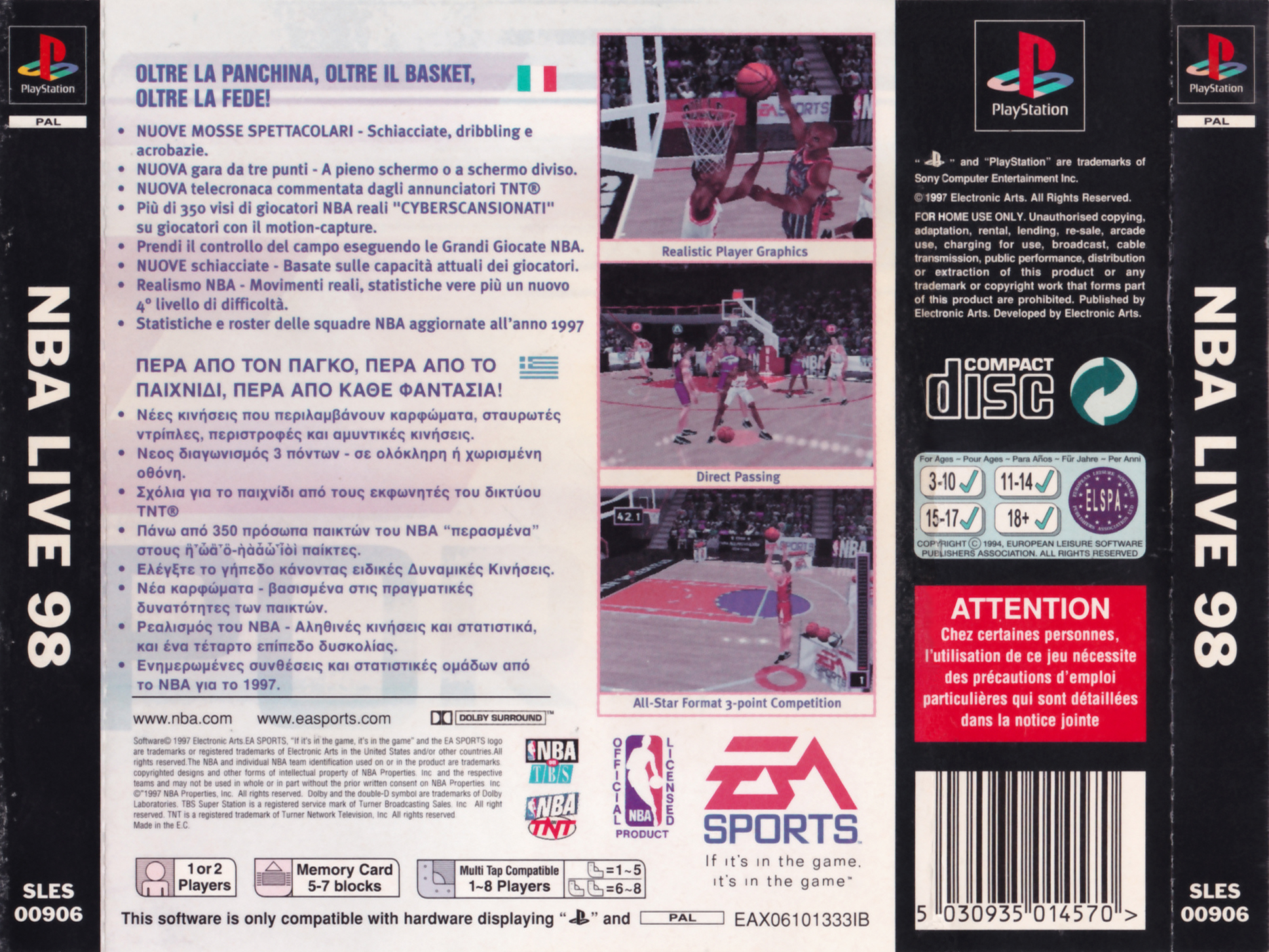 Contraportada de NBA Live 98 · EU