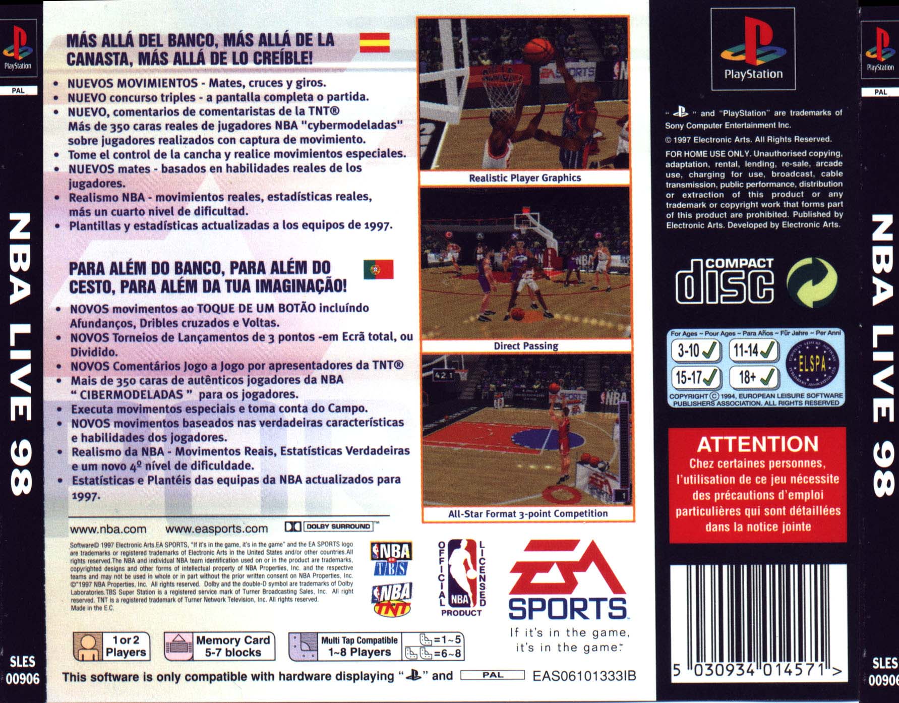 Contraportada de NBA Live 98 · EU