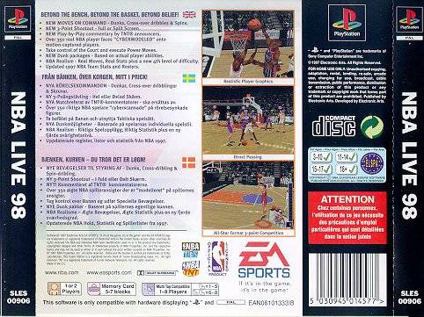 Contraportada de NBA Live 98 · EU
