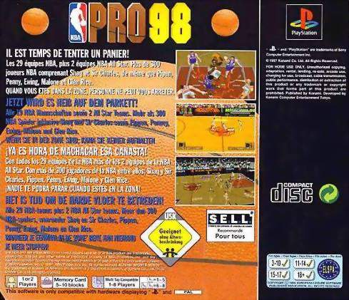 Contraportada de NBA Pro 98 · EU