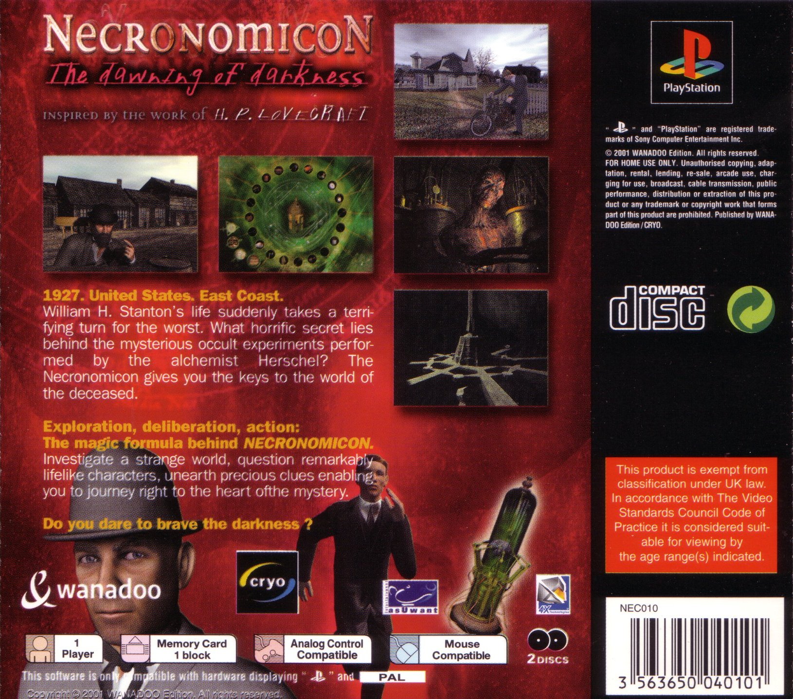 Contraportada de Necronomicon - The Dawning of Darkness · GB