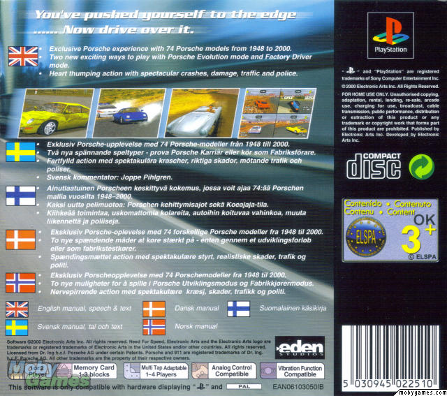 Contraportada de Need for Speed - Porsche 2000 · EU