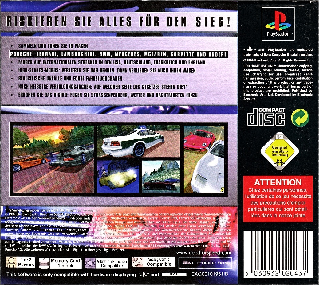 Contraportada de Need for Speed - Road Challenge · DE