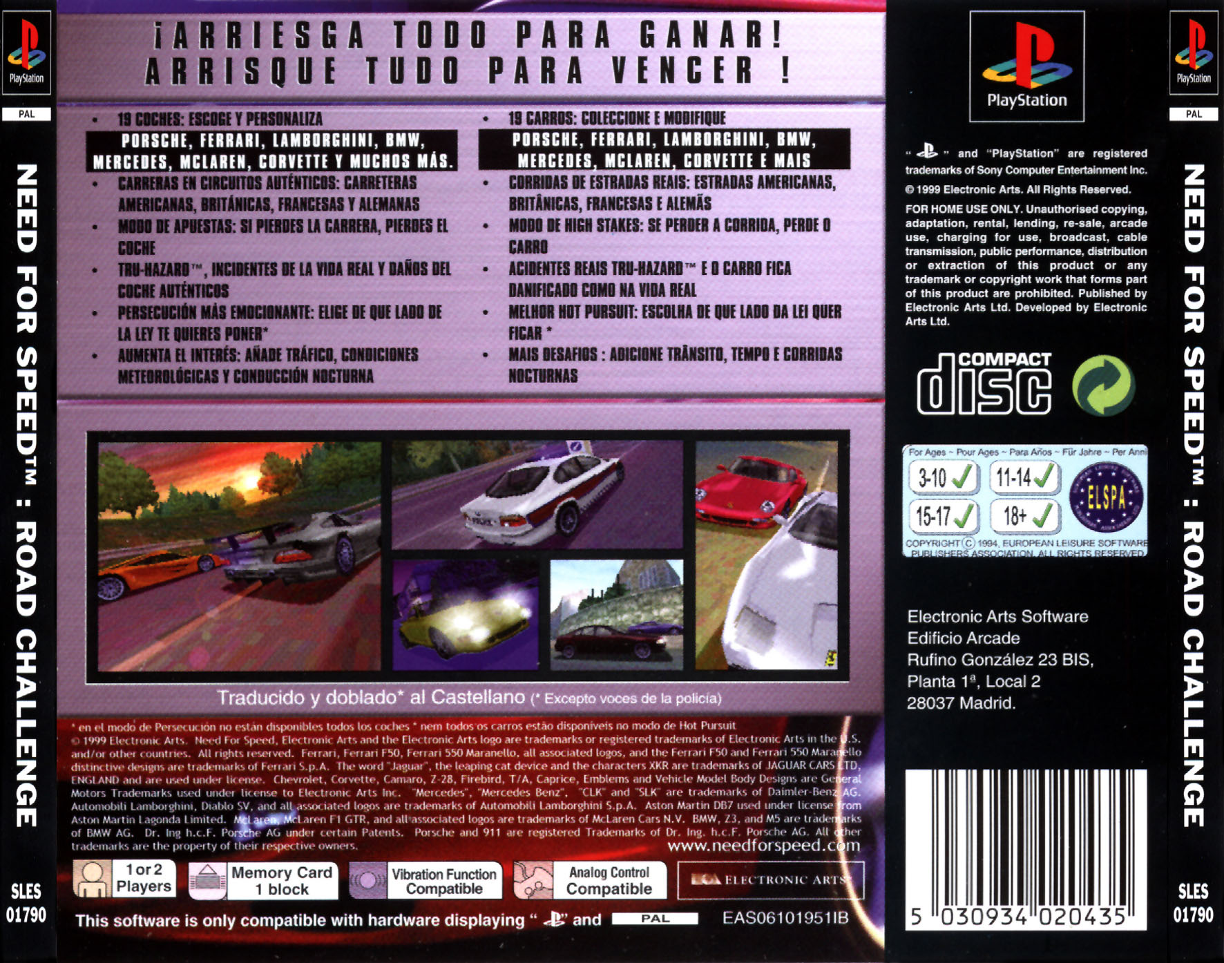 Contraportada de Need for Speed - Road Challenge · EU
