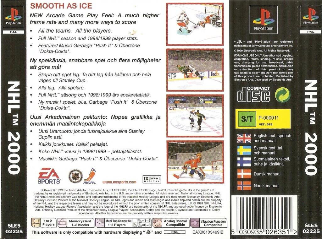 Contraportada de NHL 2000 · EU