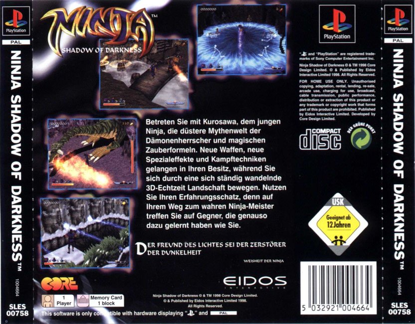 Contraportada de Ninja - Shadow of Darkness · DE