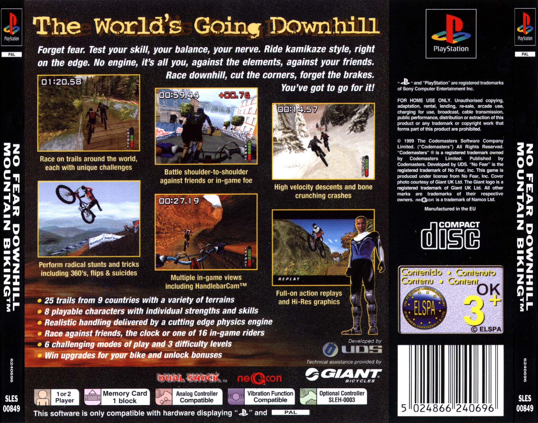 Contraportada de No Fear Downhill Mountain Biking · EU