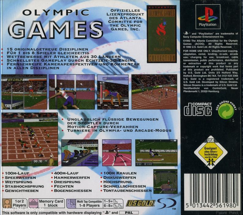 Contraportada de Olympic Games · DE