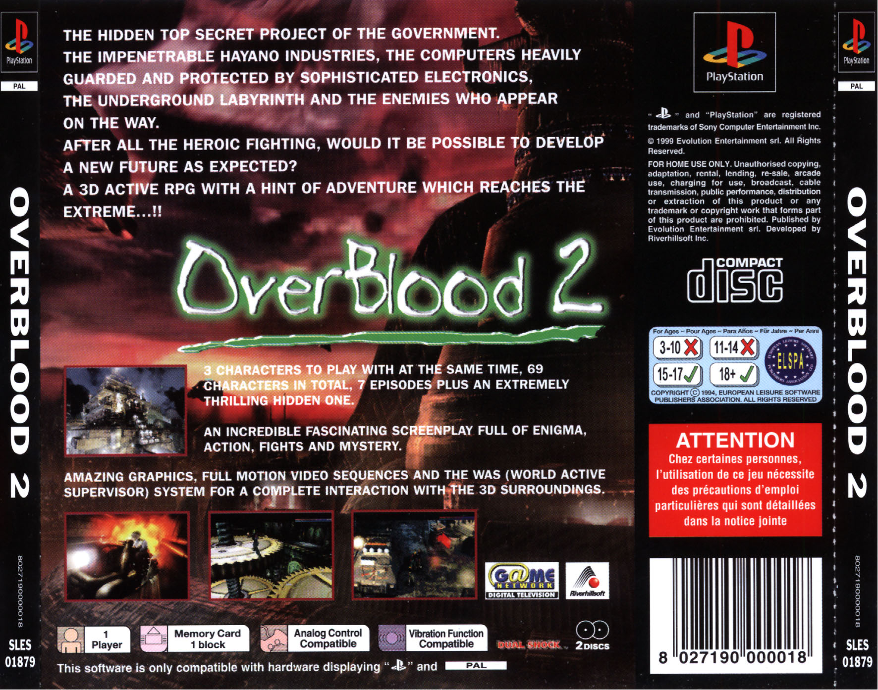Contraportada de OverBlood 2 · EU