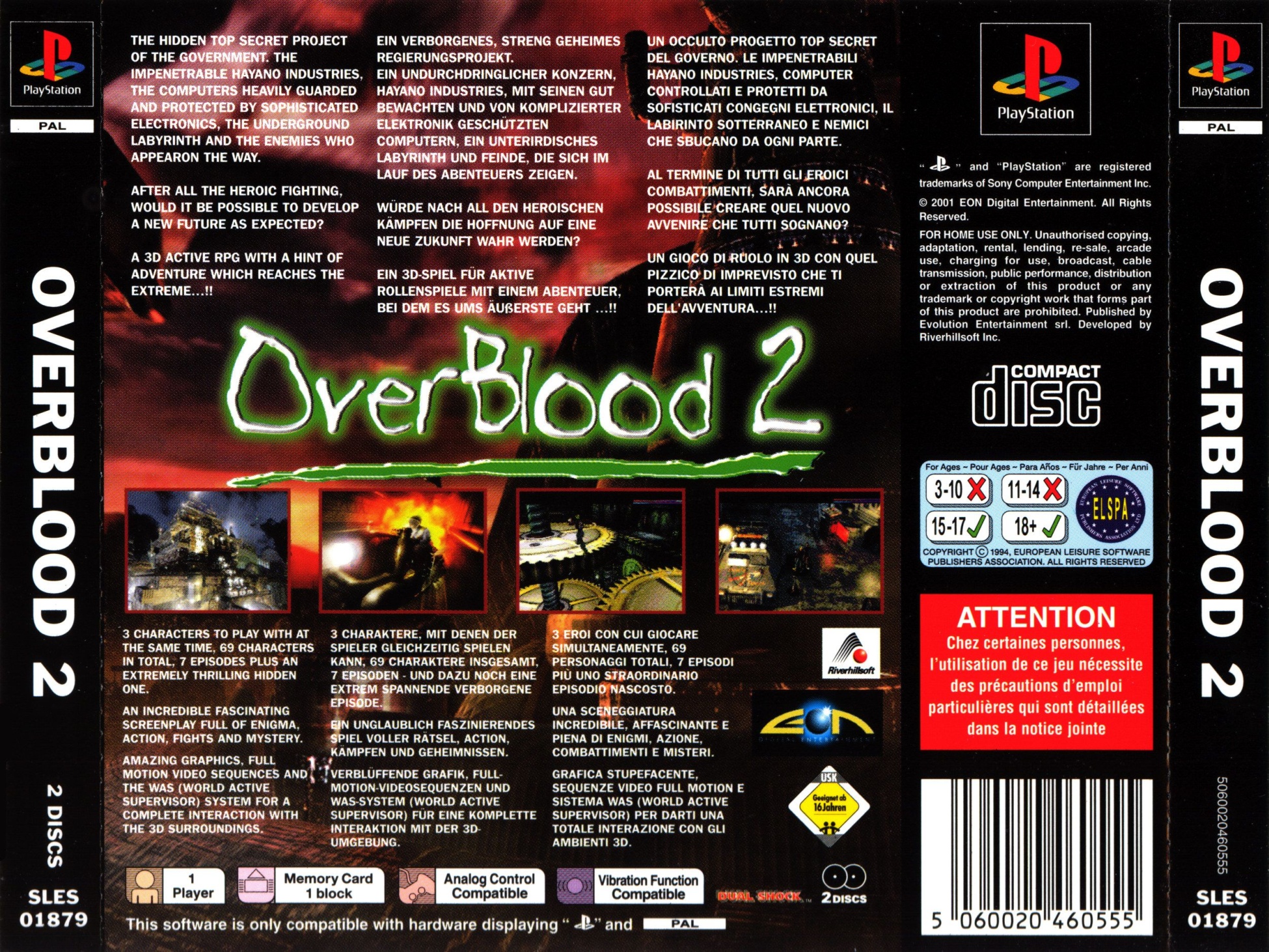 Contraportada de OverBlood 2 · EU