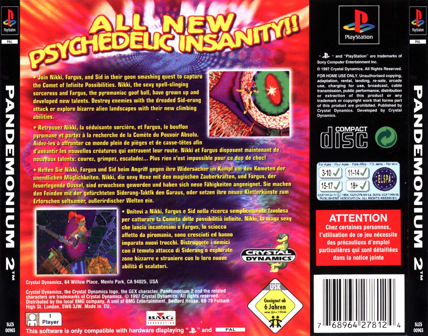 Contraportada de Pandemonium 2 · EU