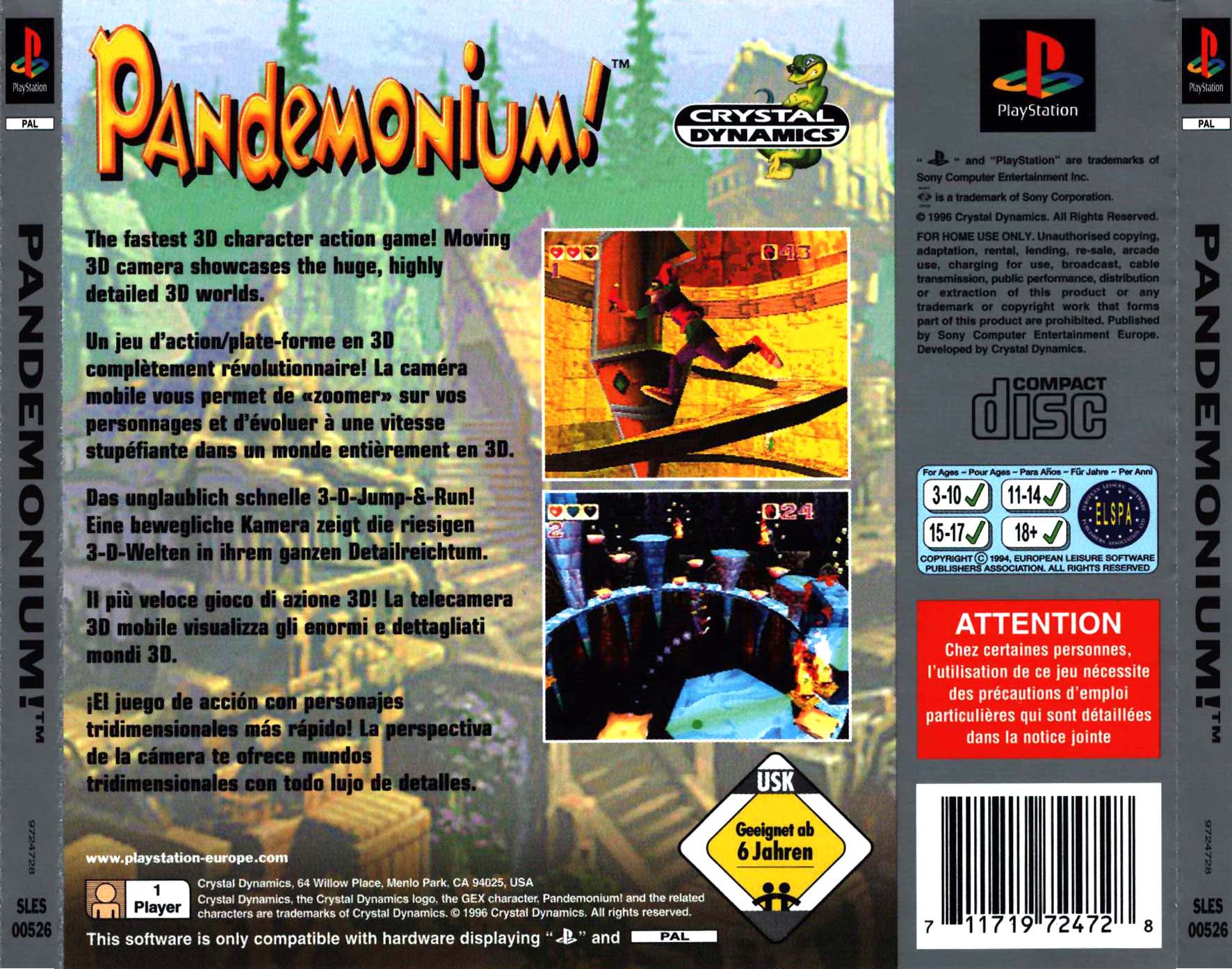 Contraportada · Platinum de Pandemonium · EU
