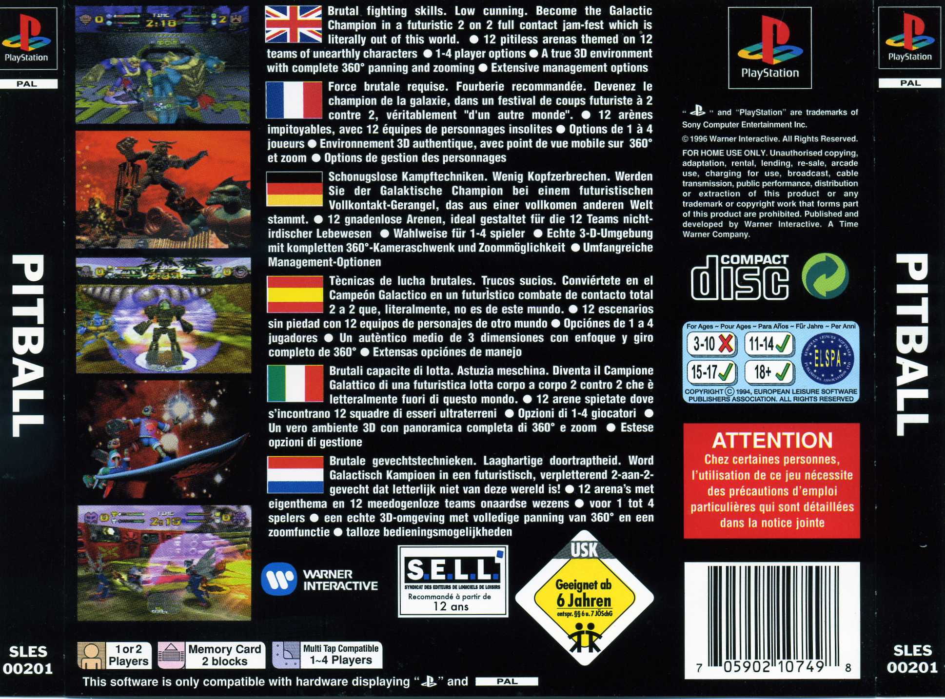 Contraportada de Pitball · EU