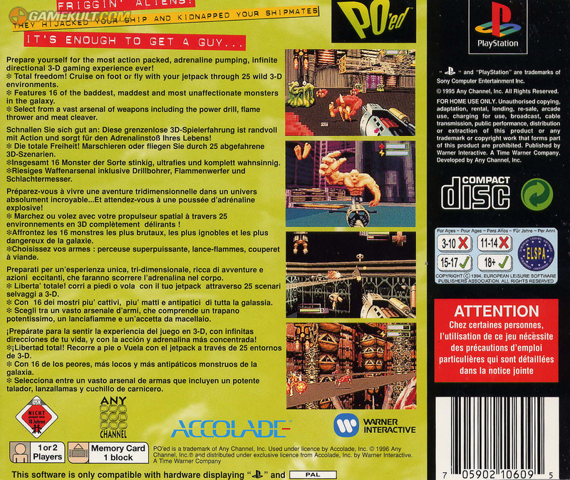 Contraportada de PO'ed · EU