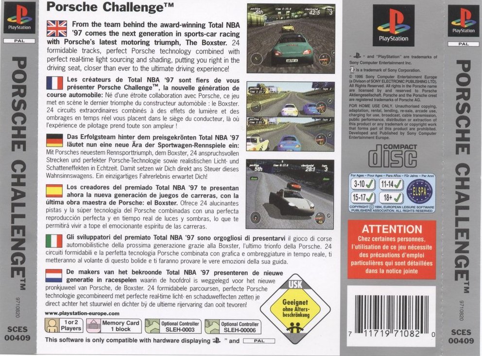 Contraportada · Platinum de Porsche Challenge · EU