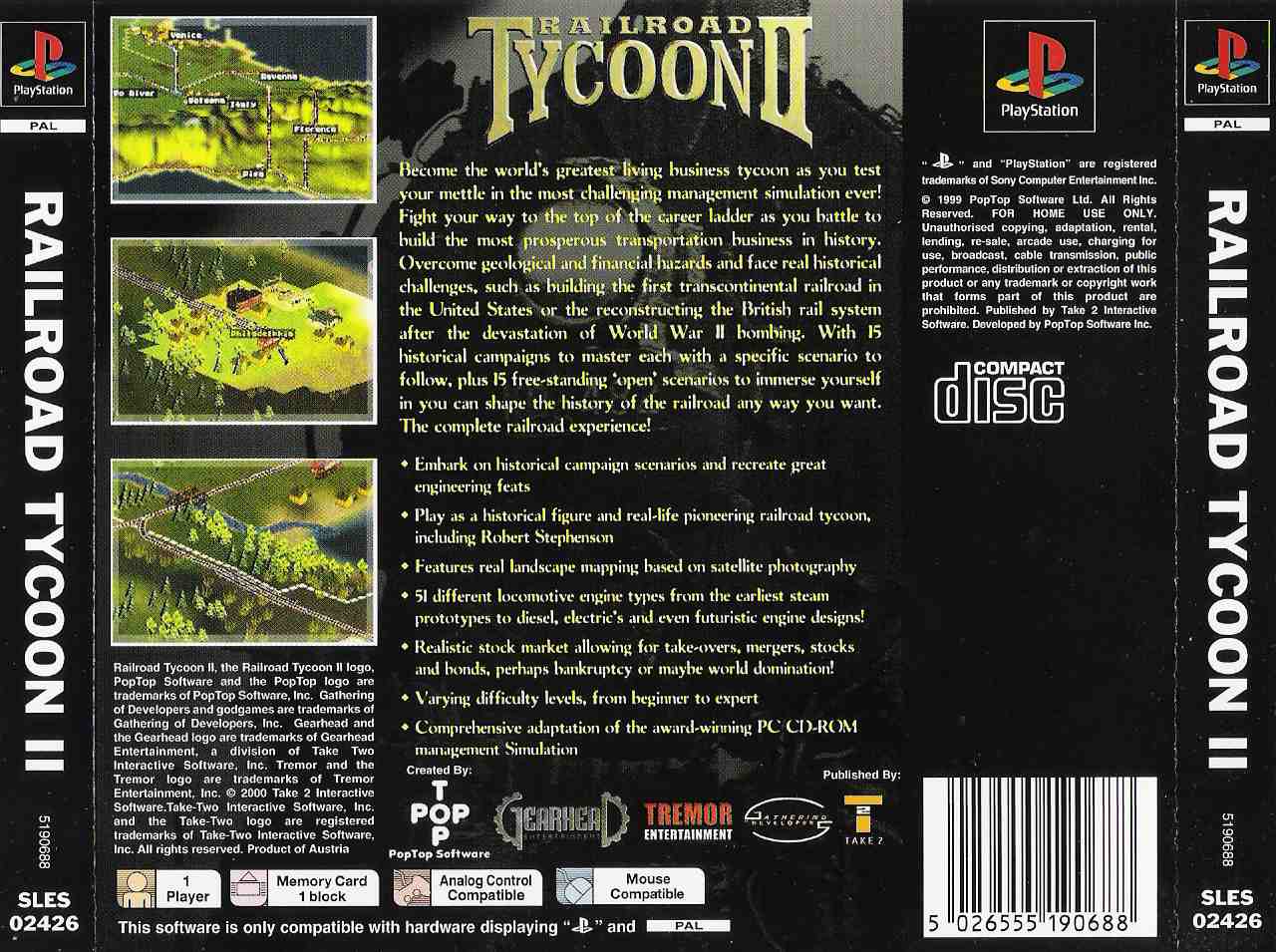 Contraportada de Railroad Tycoon II · EU