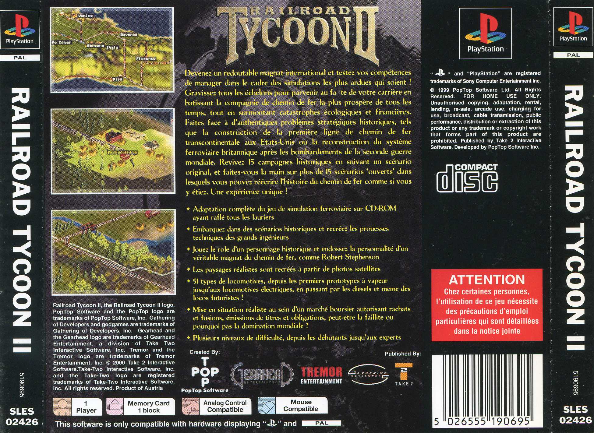 Contraportada de Railroad Tycoon II · EU