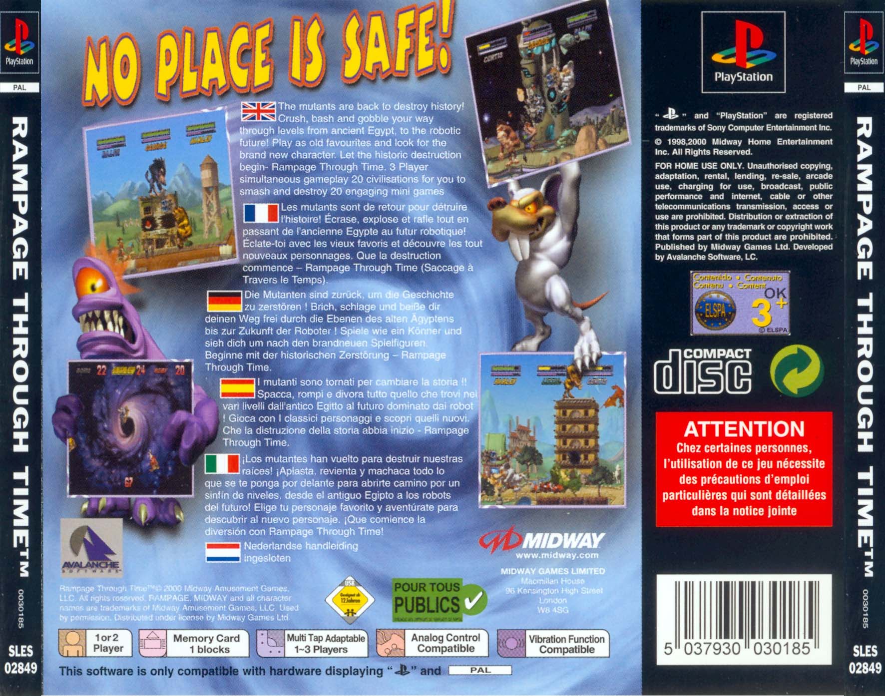 Contraportada de Rampage Through Time · EU
