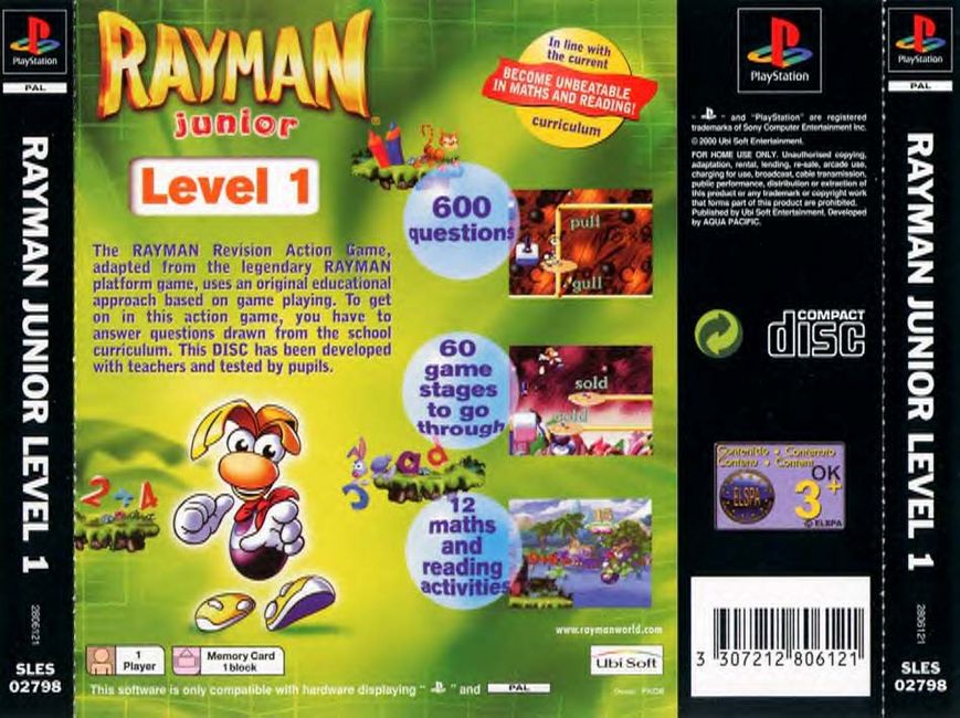 Contraportada de Rayman Junior Level 1 · EU