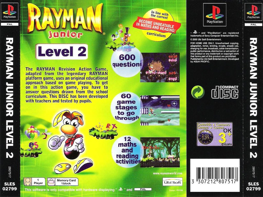 Contraportada de Rayman Junior Level 2 · EU