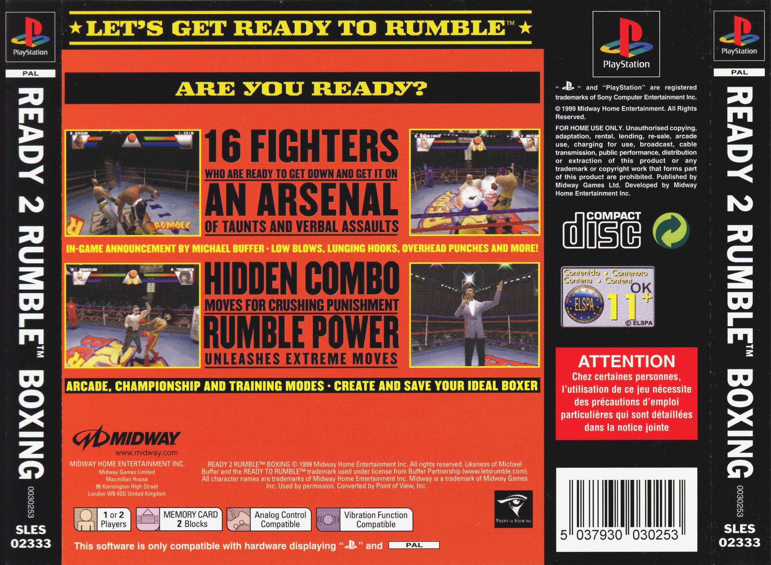 Contraportada de Ready 2 Rumble Boxing · EU