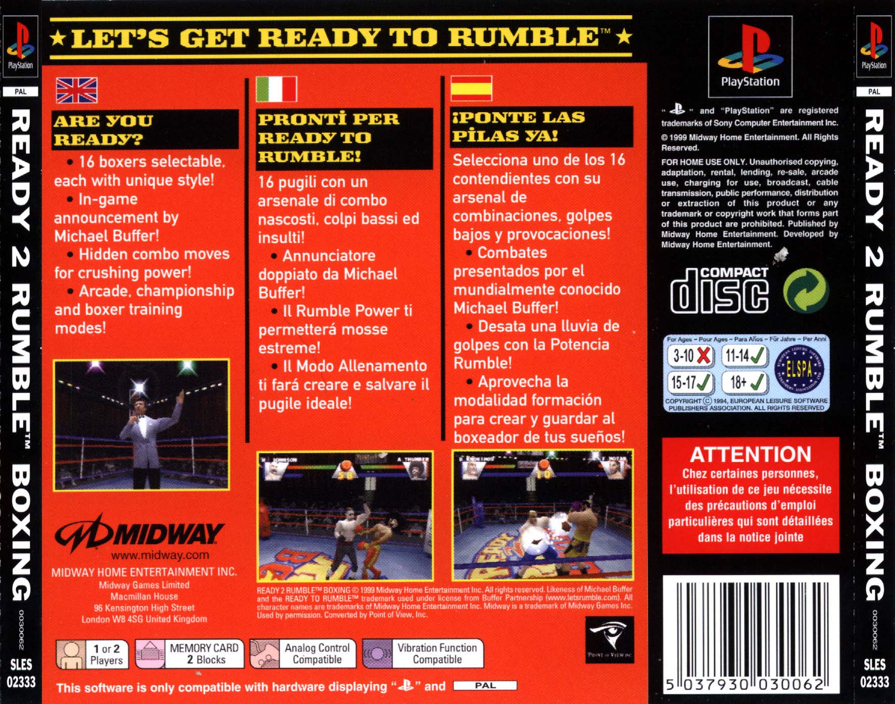 Contraportada de Ready 2 Rumble Boxing · EU