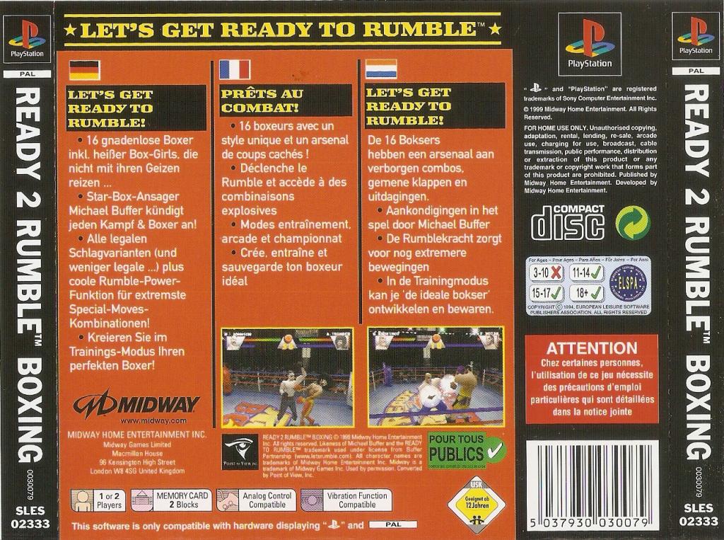 Contraportada de Ready 2 Rumble Boxing · EU