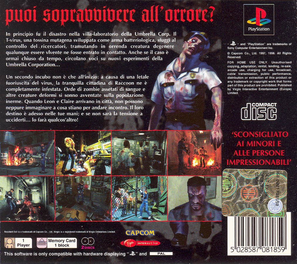 Contraportada de Resident Evil 2 · IT