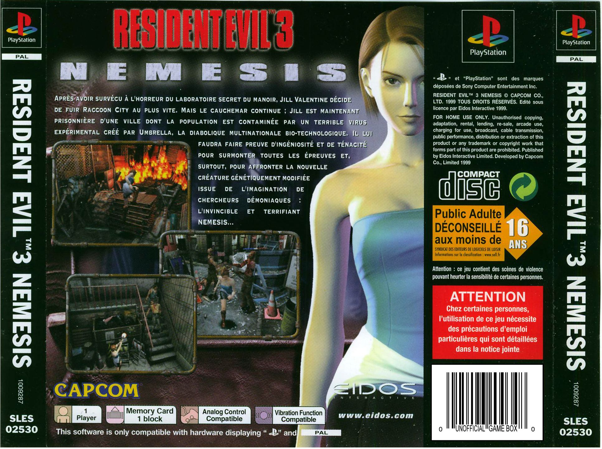 Contraportada de Resident Evil 3 - Nemesis · FR