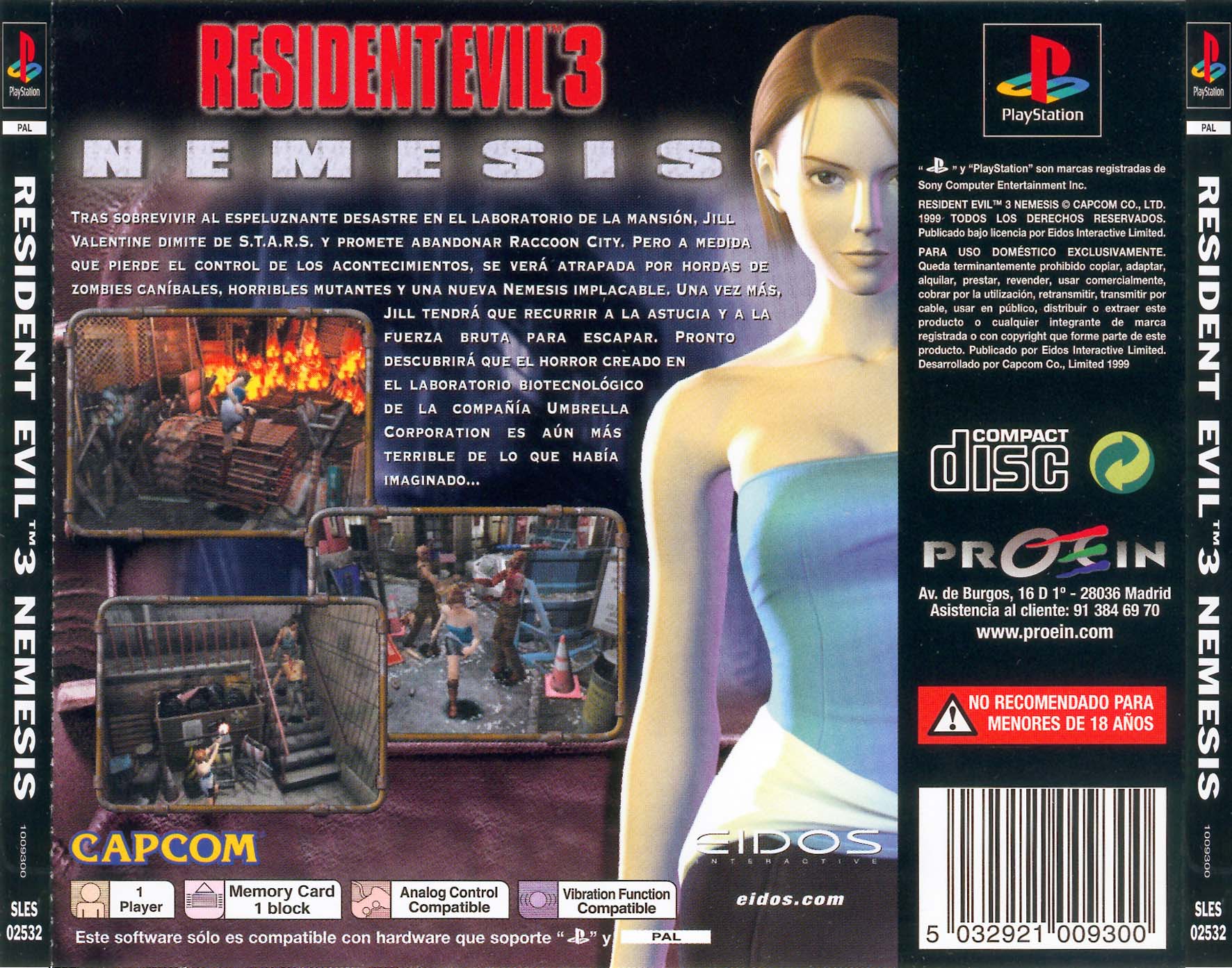 Contraportada de Resident Evil 3 - Nemesis · ES