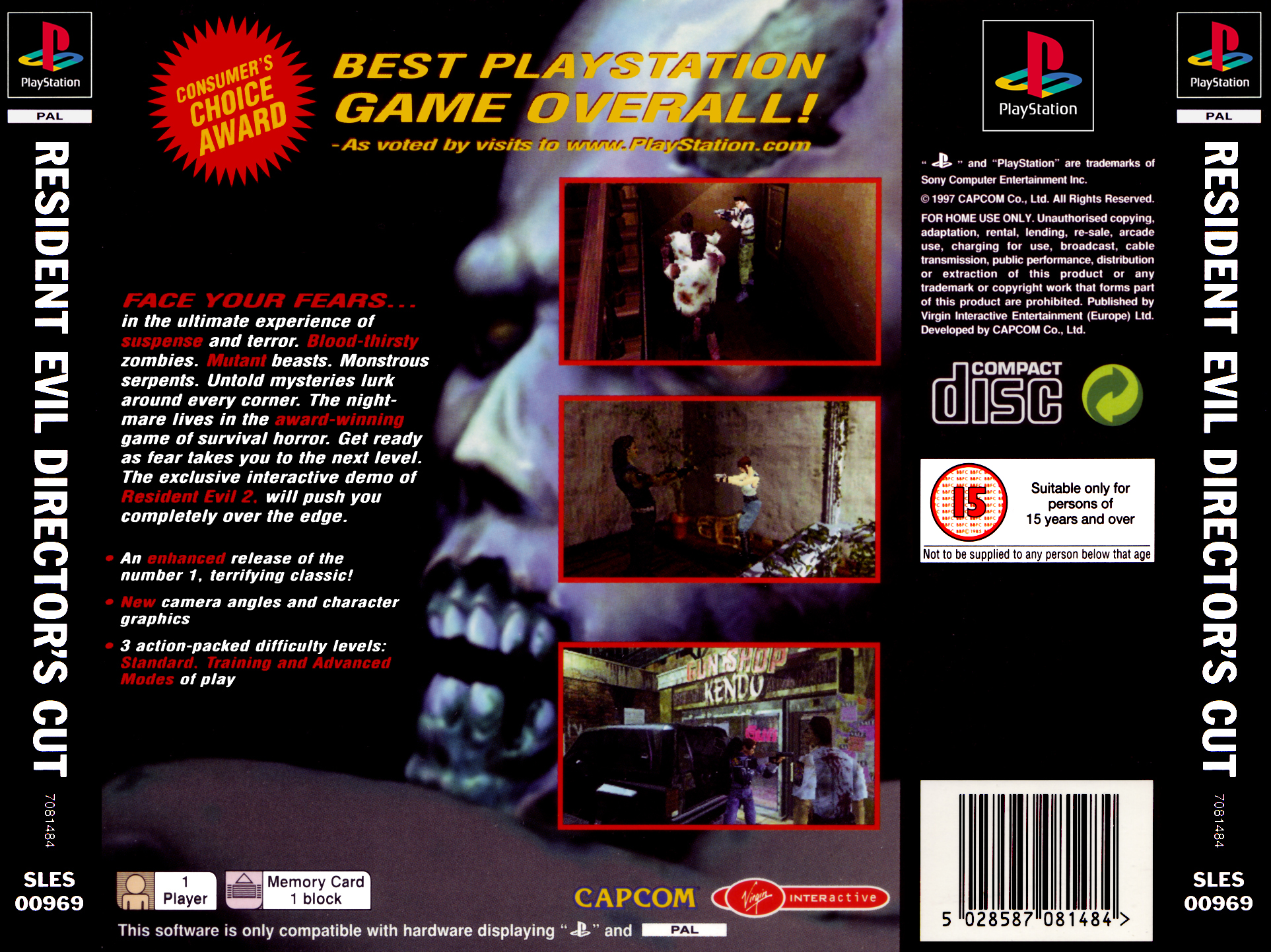 Contraportada de Resident Evil Director's Cut · GB