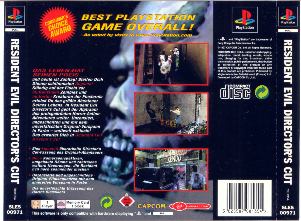 Contraportada de Resident Evil - Director's Cut · DE