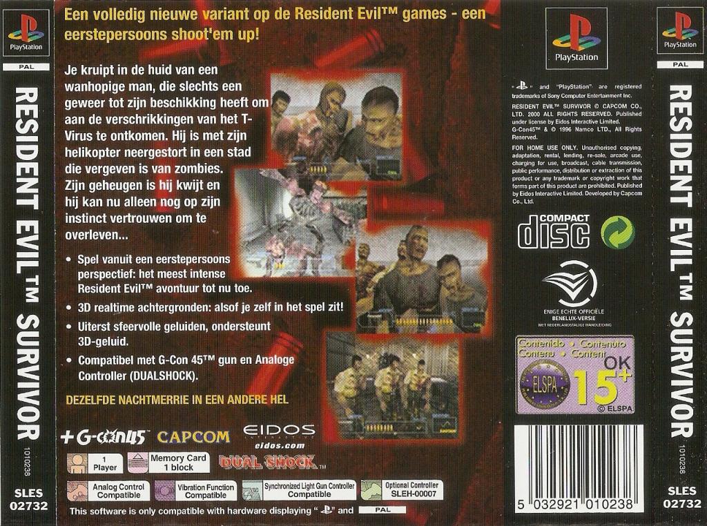 Contraportada de Resident Evil Survivor · NL
