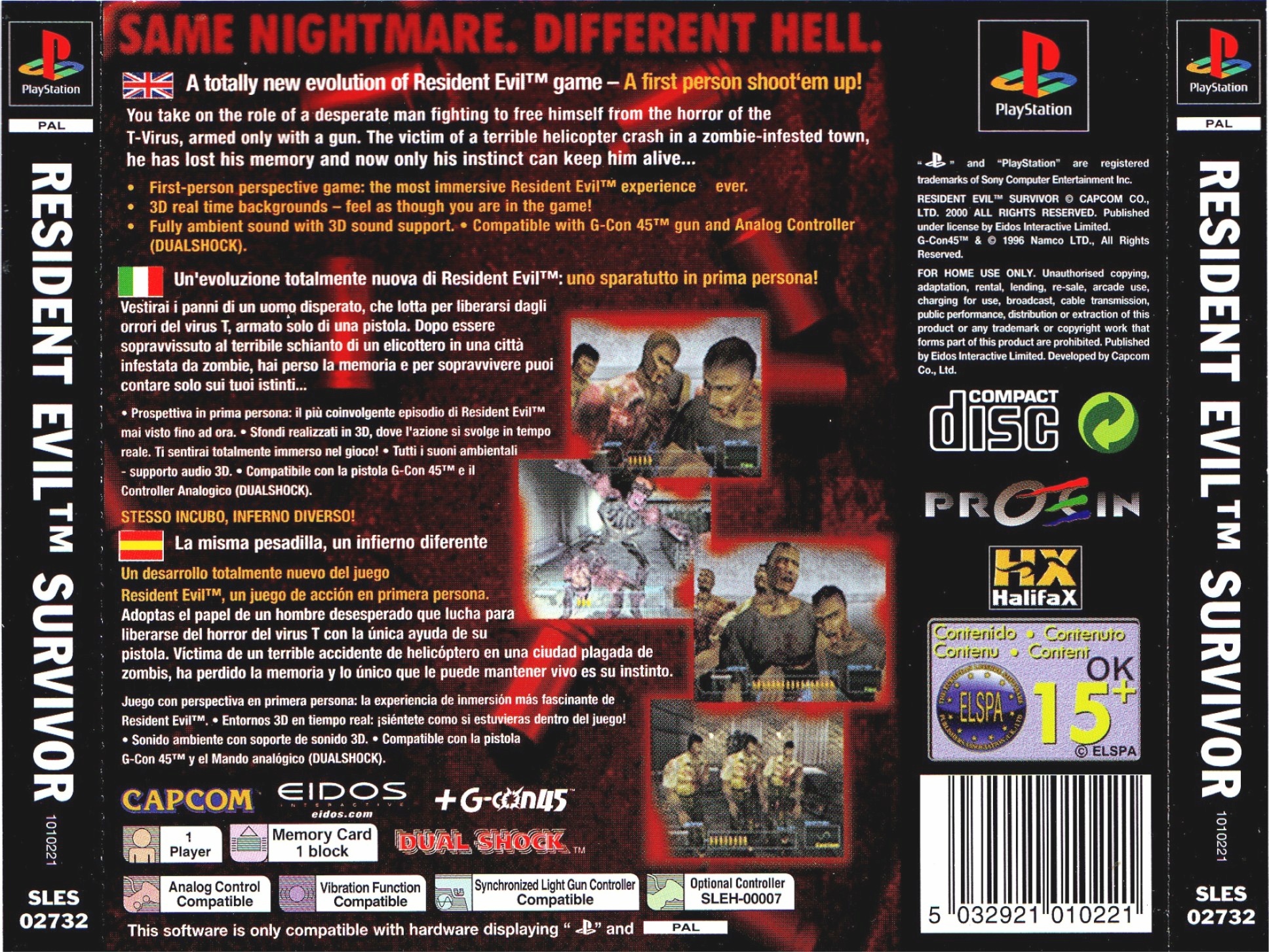 Contraportada de Resident Evil Survivor · EU