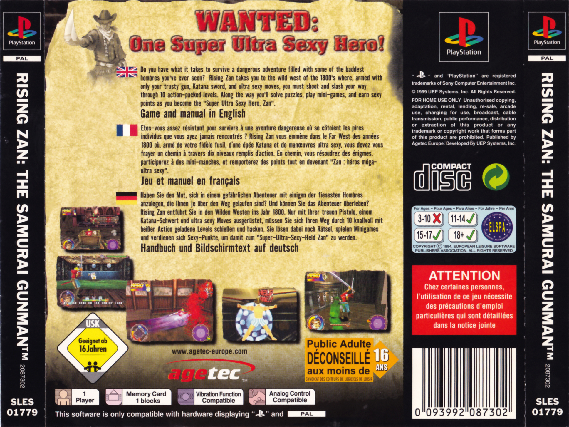 Contraportada de Rising Zan The Samurai Gunman · EU